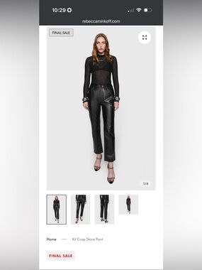 NWT! Rebecca Minkoff Lightweight 100% Leather Pants, Straight-Leg, sz 4